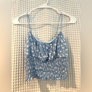 pacsun blue floral top